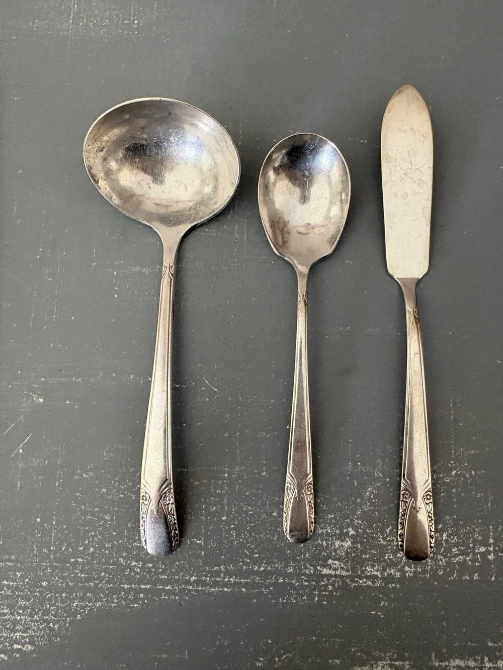 Vintage Wm Rogers & Son Talisman Silverplate 3-Piece Serving Set Specialty